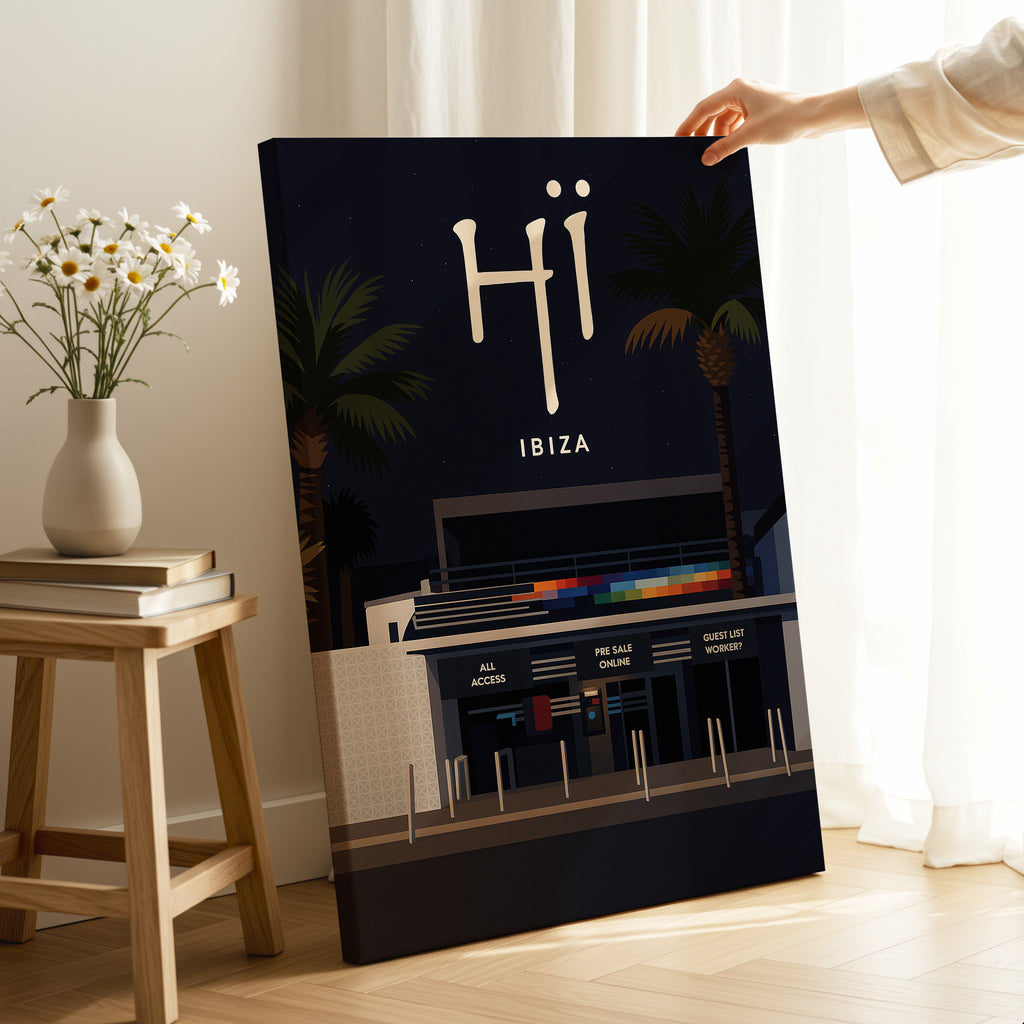 Ibiza #6 Travel Poster as a gallery-wrapped canvas