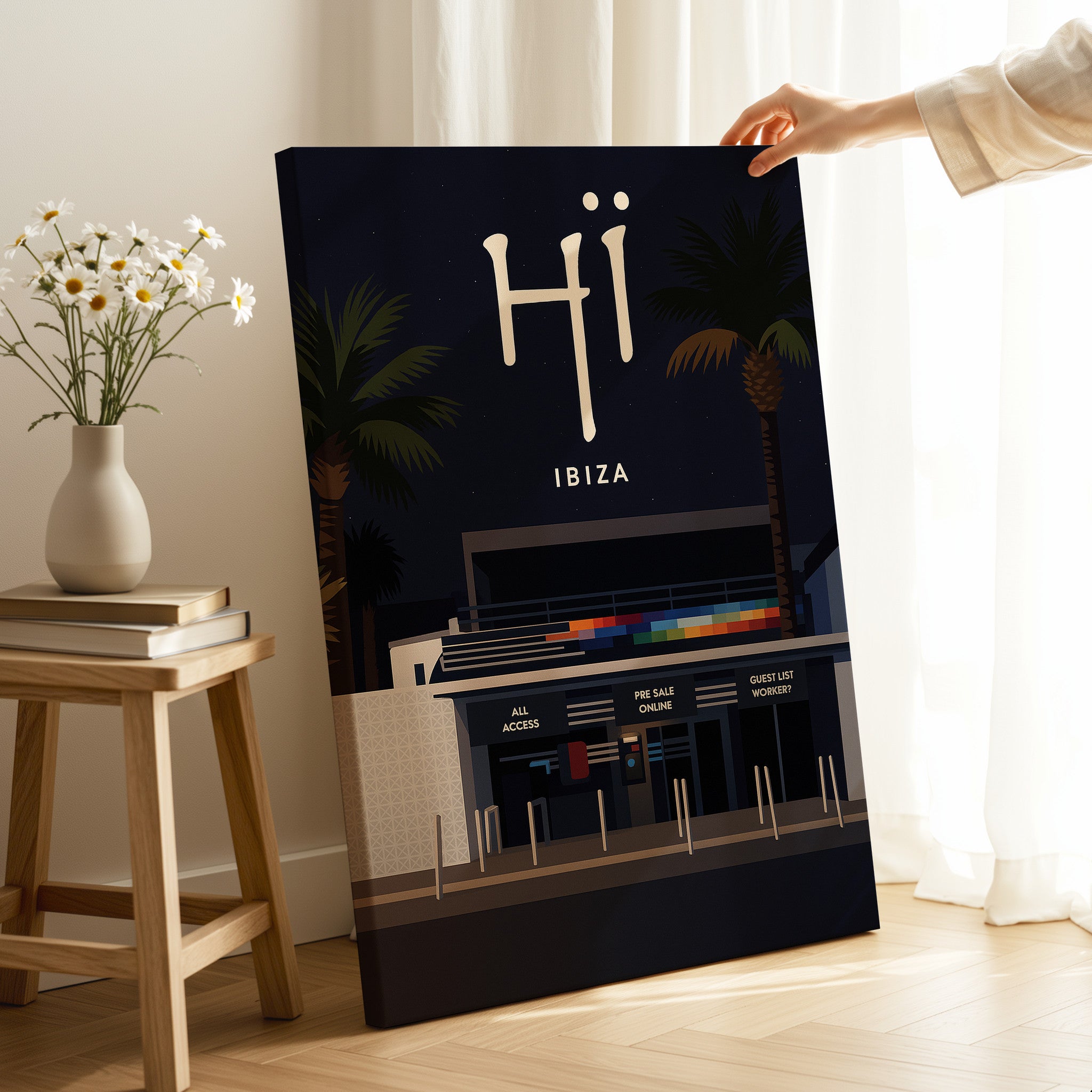 Ibiza #6 Travel Poster as a gallery-wrapped canvas