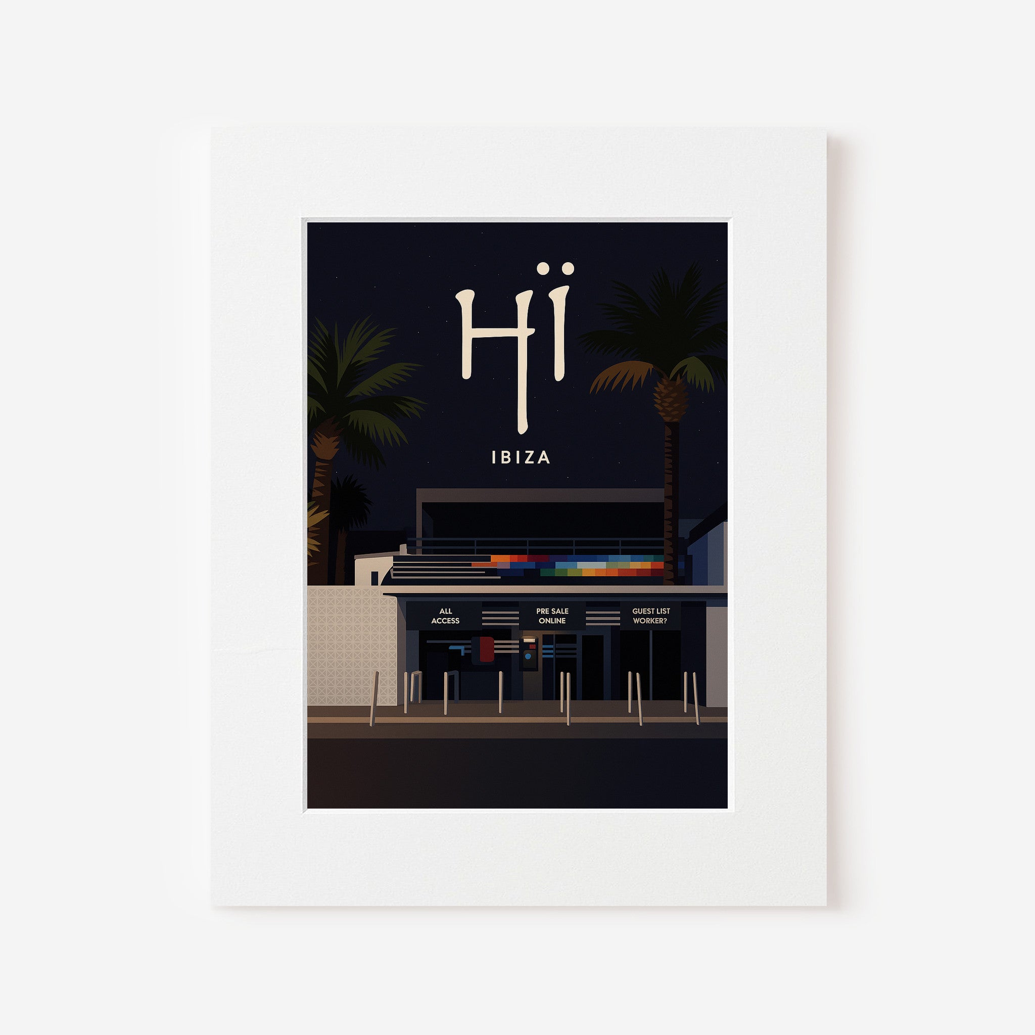 Ibiza #6 Travel Poster in a white mount