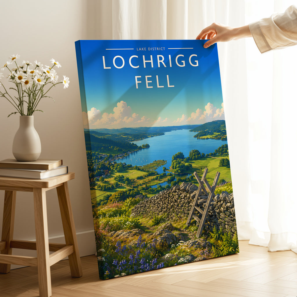 Loughrigg Fell #2 Travel Poster as a gallery-wrapped canvas