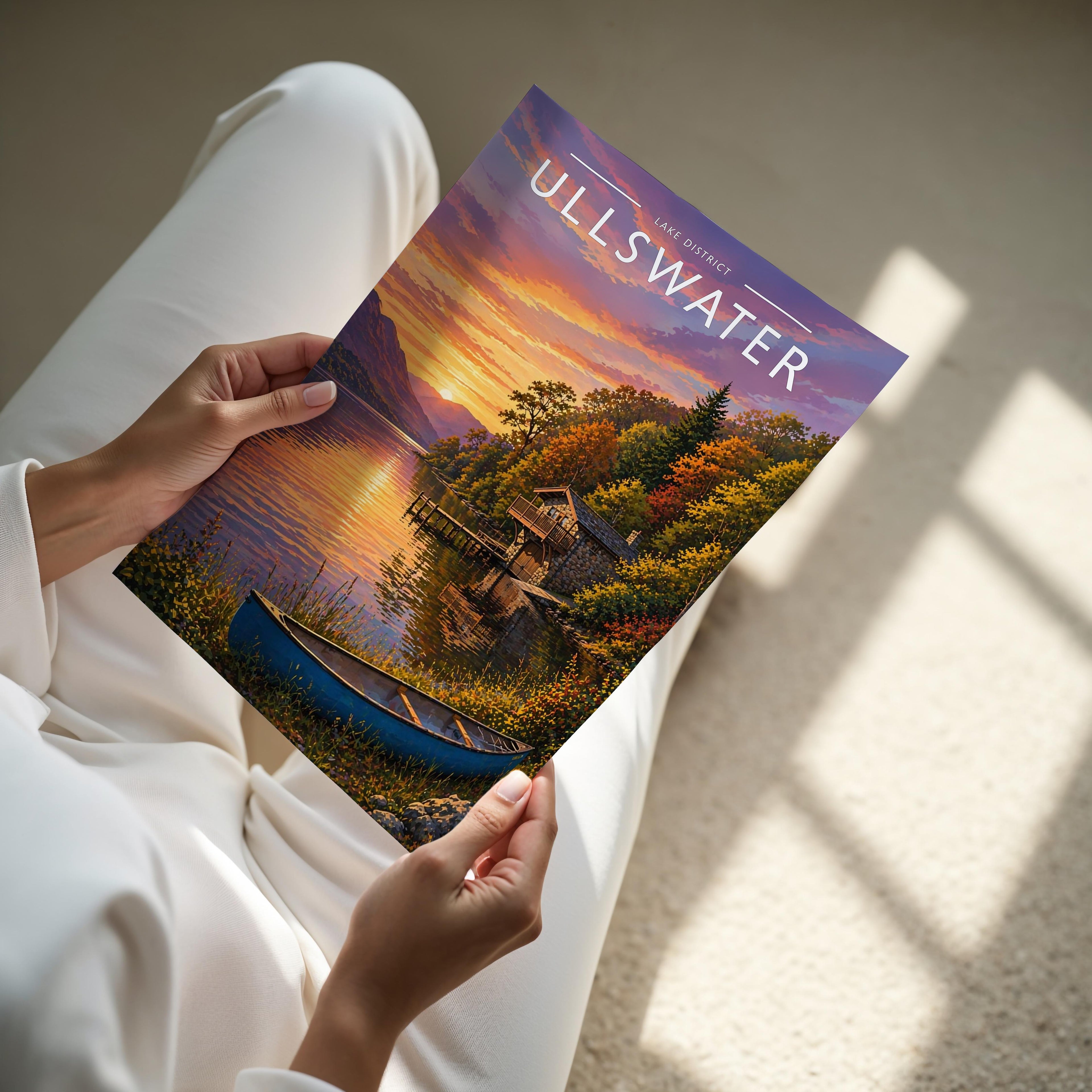 Ullswater #2 Travel Poster - A4 print held in hand