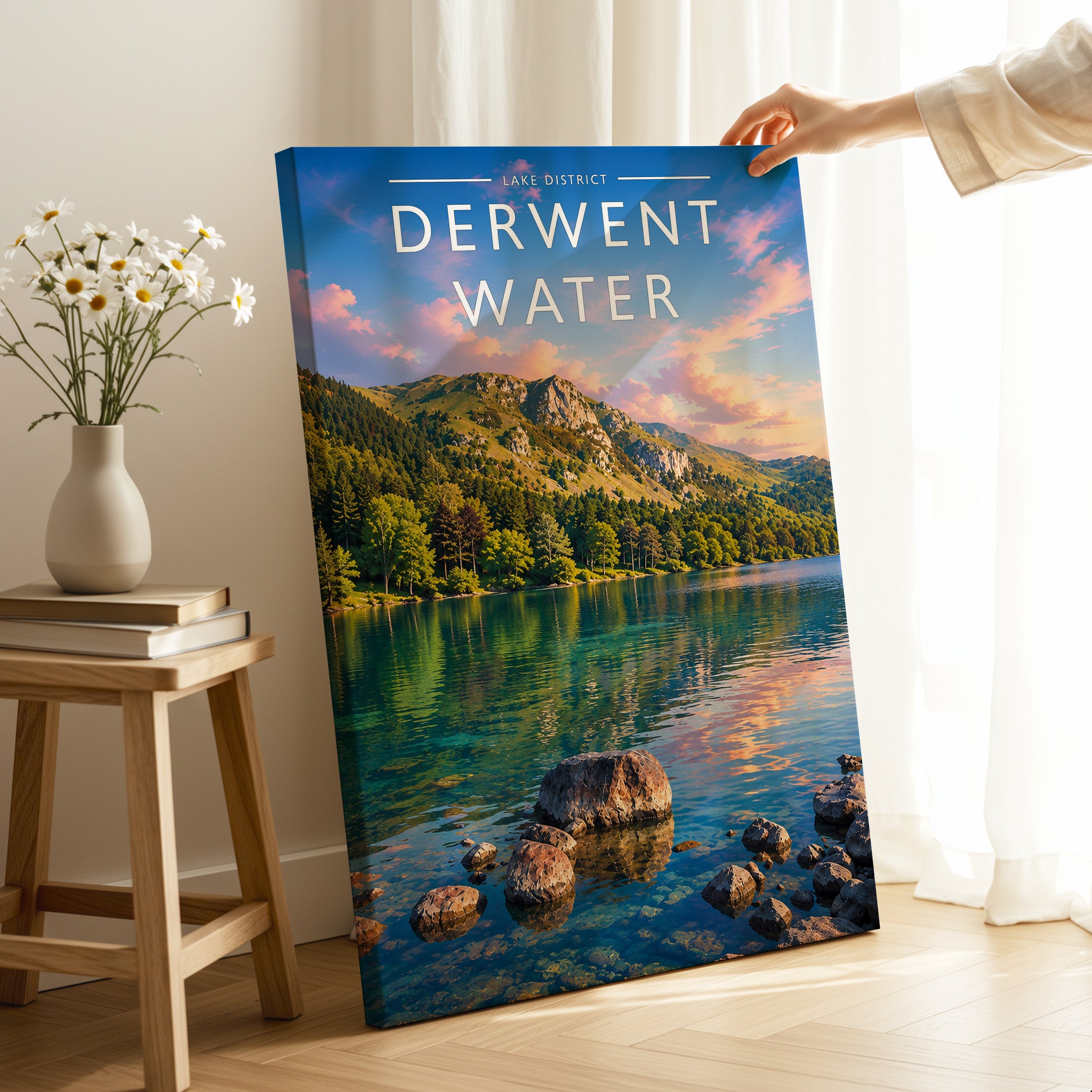Derwent Water #2 Travel Poster as a gallery-wrapped canvas