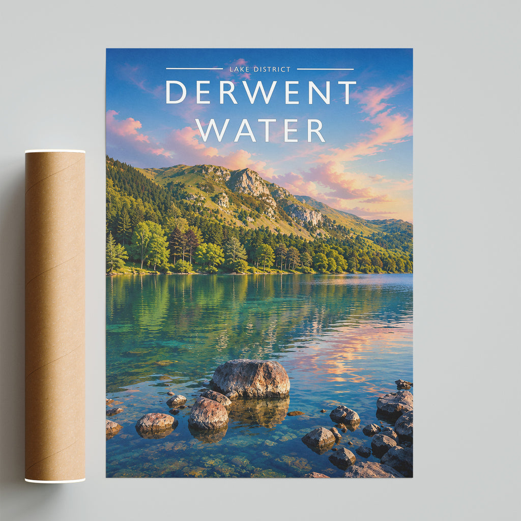 Derwent Water #2 Travel Poster - fine art print with shipping tube