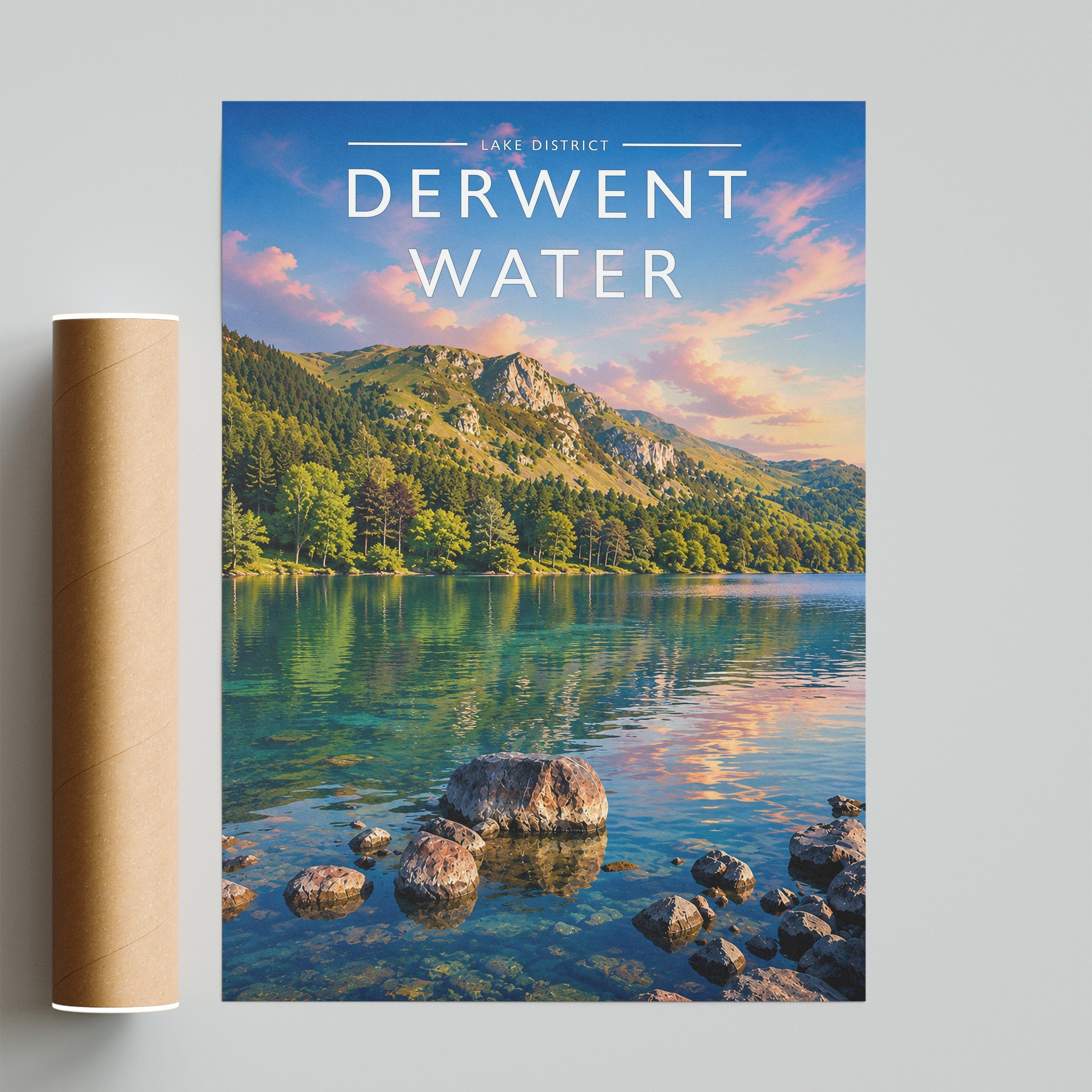 Derwent Water #2 Travel Poster - fine art print with shipping tube