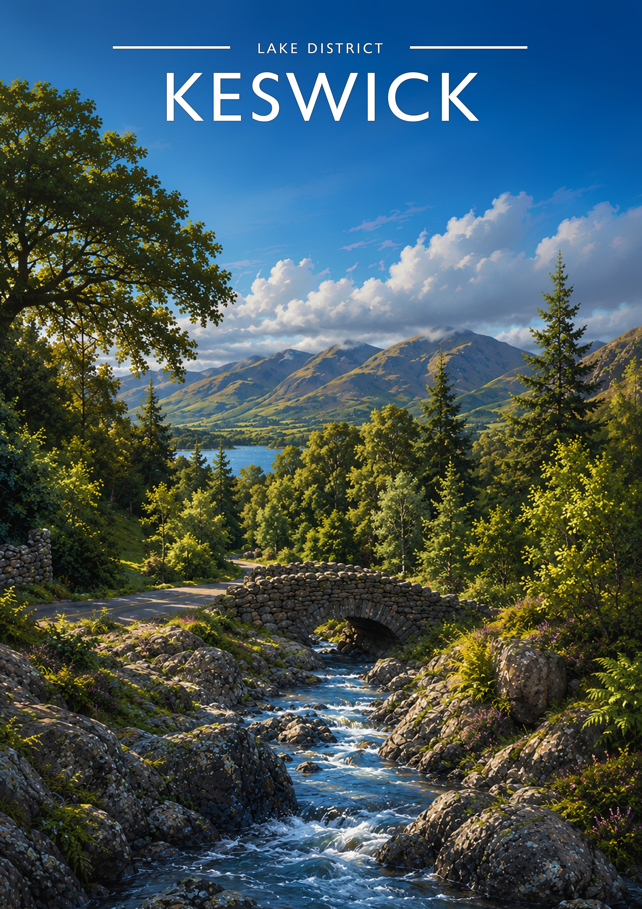 Keswick #3 Travel Poster - A4 travel poster print