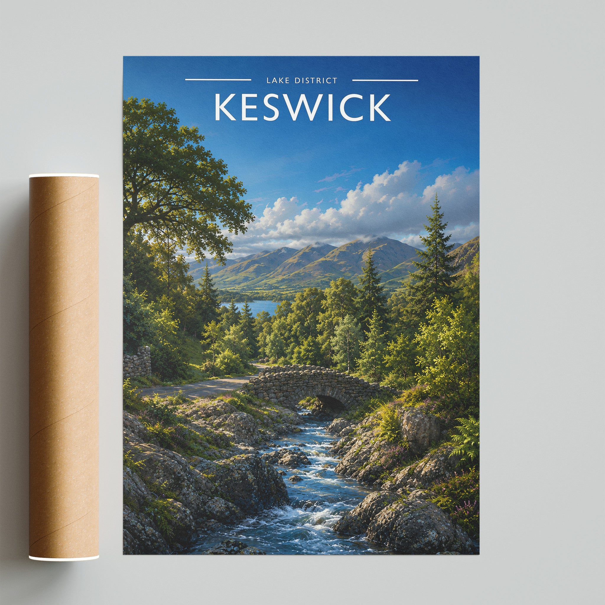 Keswick #3 Travel Poster - fine art print with shipping tube
