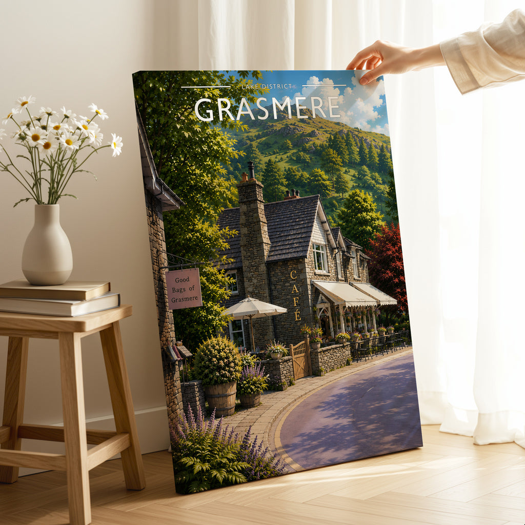 Grasmere Travel Poster as a gallery-wrapped canvas