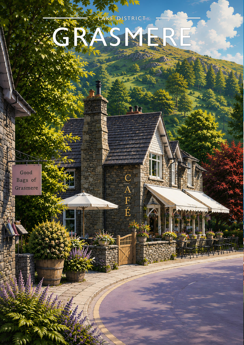 Grasmere Travel Poster - A4 travel poster print