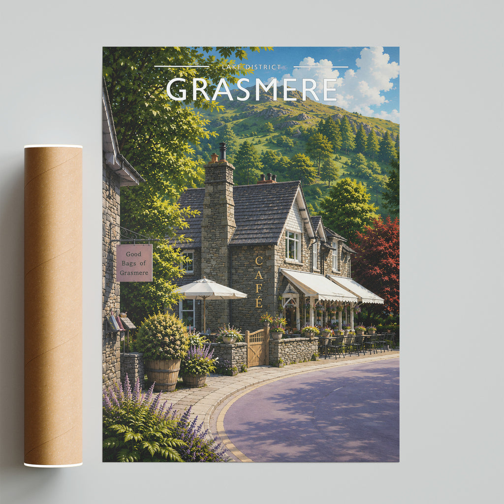 Grasmere Travel Poster - fine art print with shipping tube