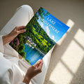 Lake Windermere Travel Poster - A4 print held in hand