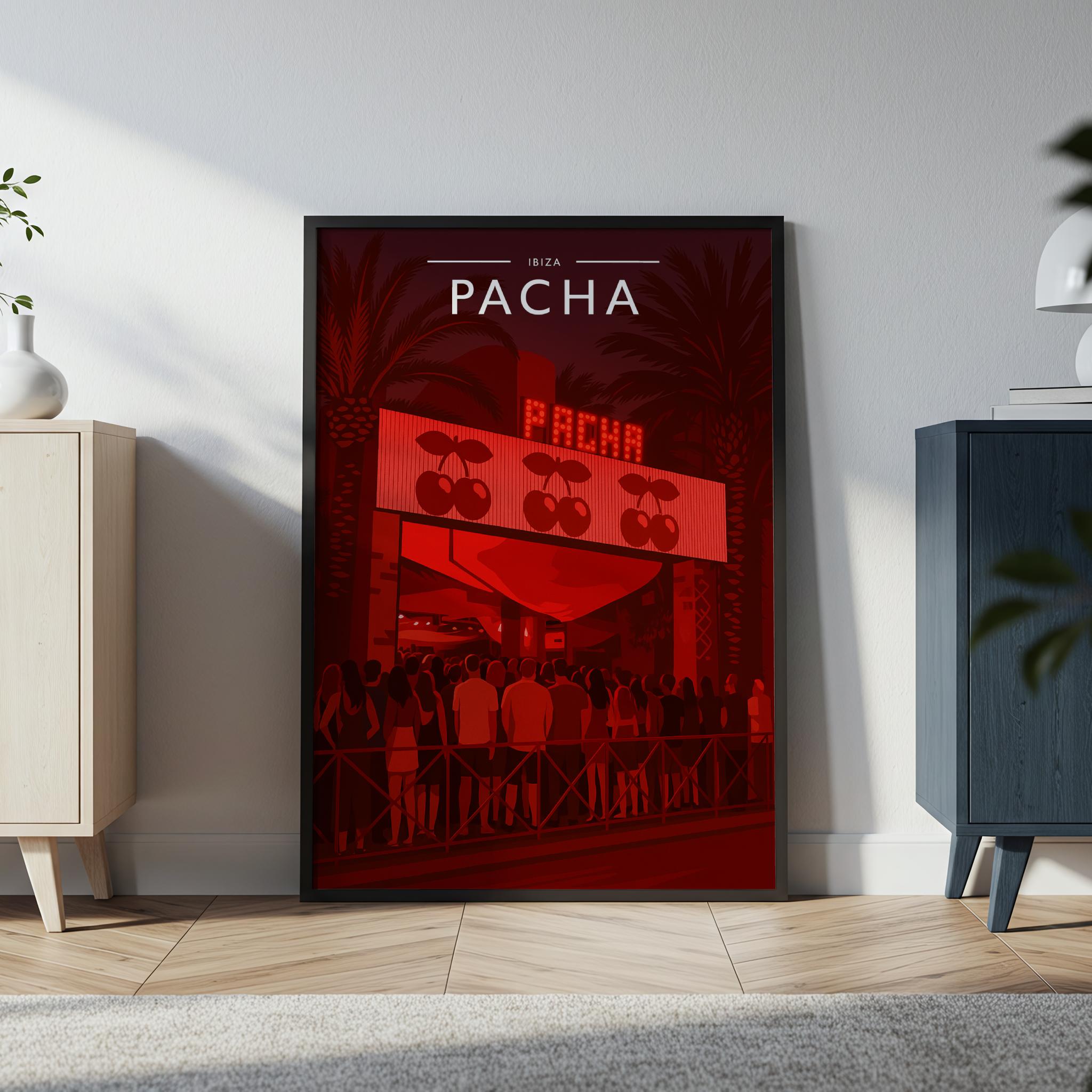 Ibiza #7 Travel Poster in a black frame