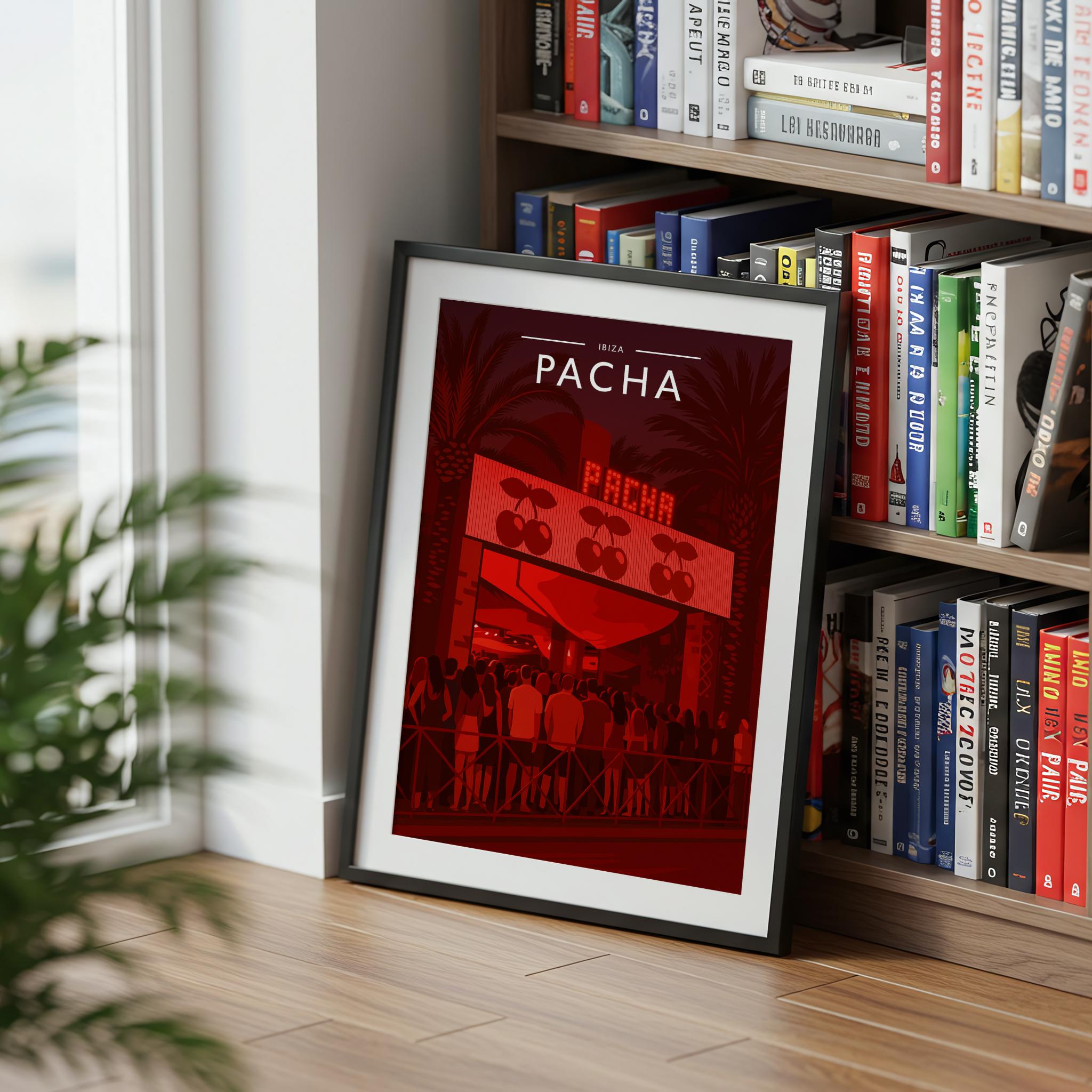Ibiza #7 Travel Poster mounted in a black frame