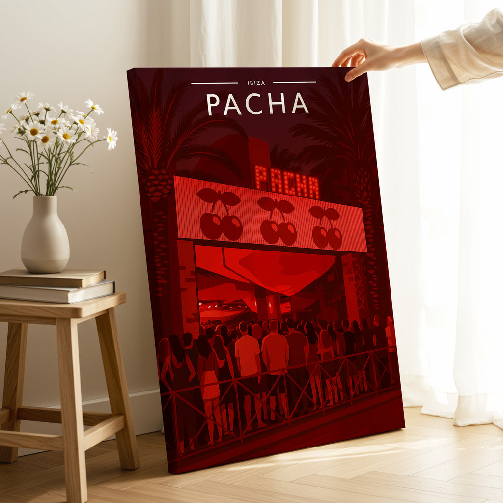 Ibiza #7 Travel Poster as a gallery-wrapped canvas