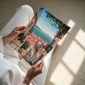 Lisbon Travel Poster - A4 print held in hand