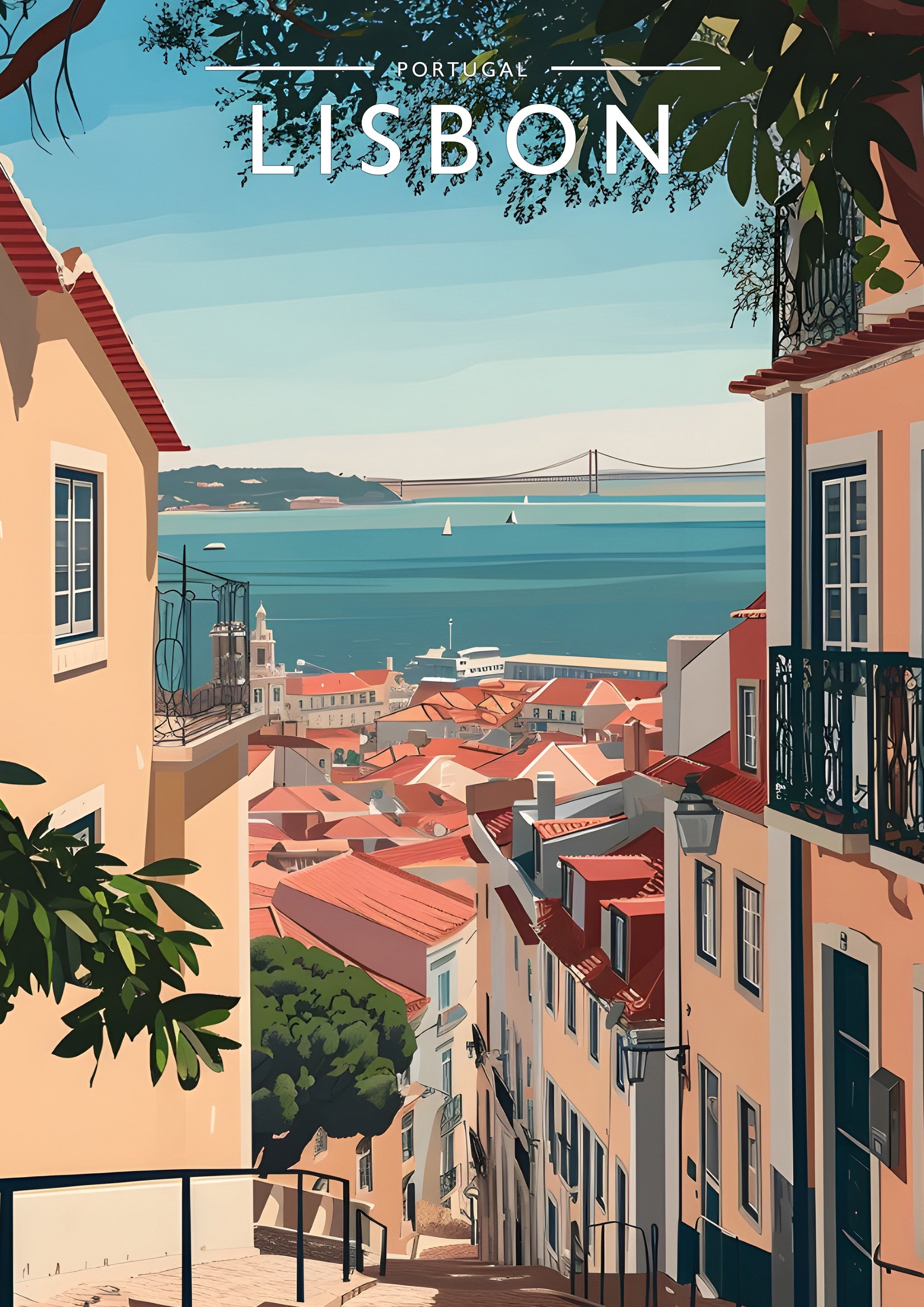 Lisbon Travel Poster - A4 travel poster print