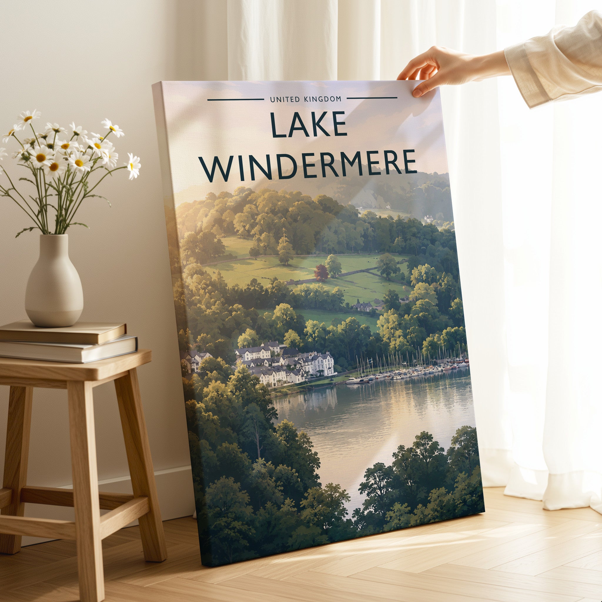 Lake Windermere #2 Travel Poster as a gallery-wrapped canvas