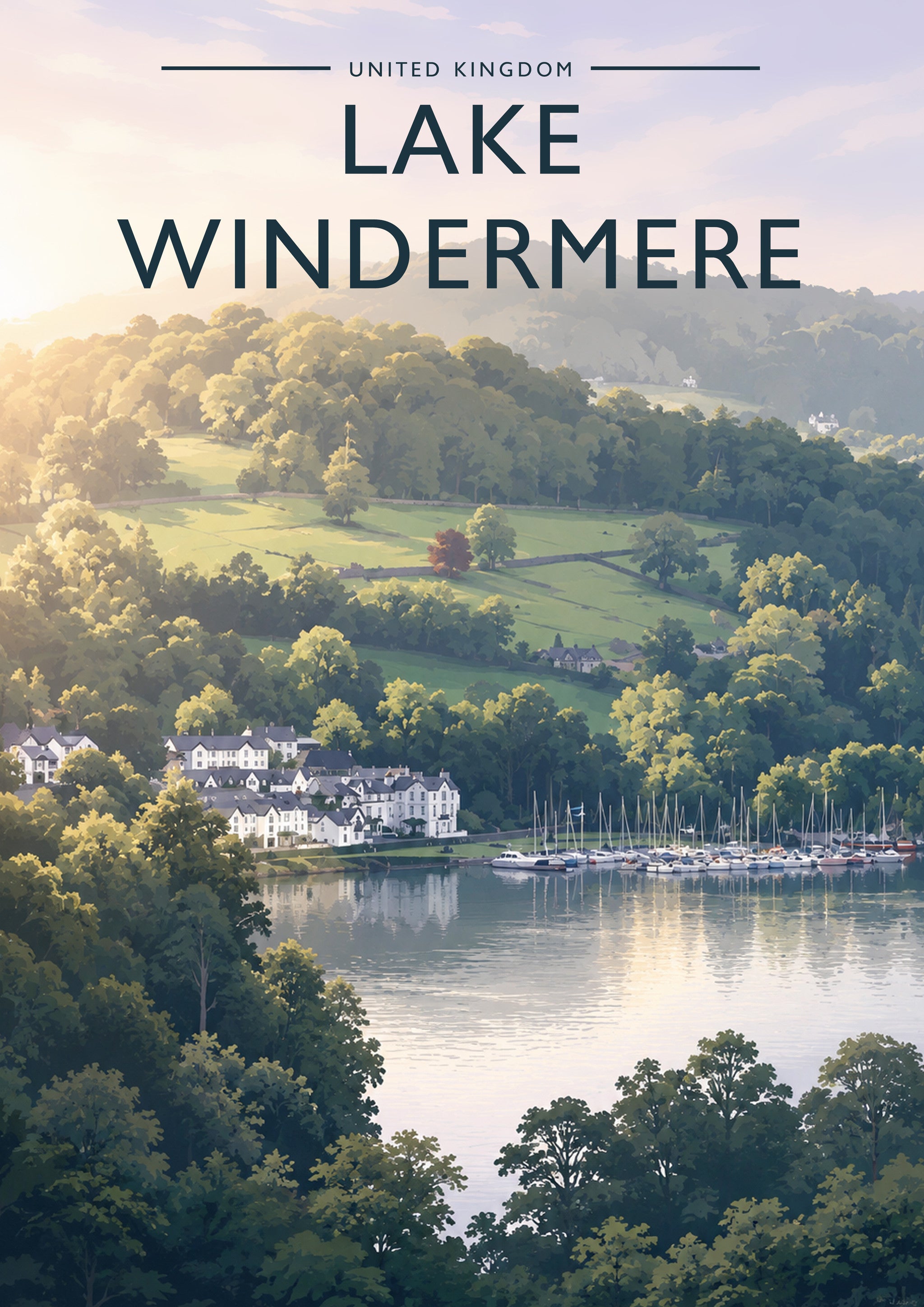 Lake Windermere #2 Travel Poster - A4 travel poster print