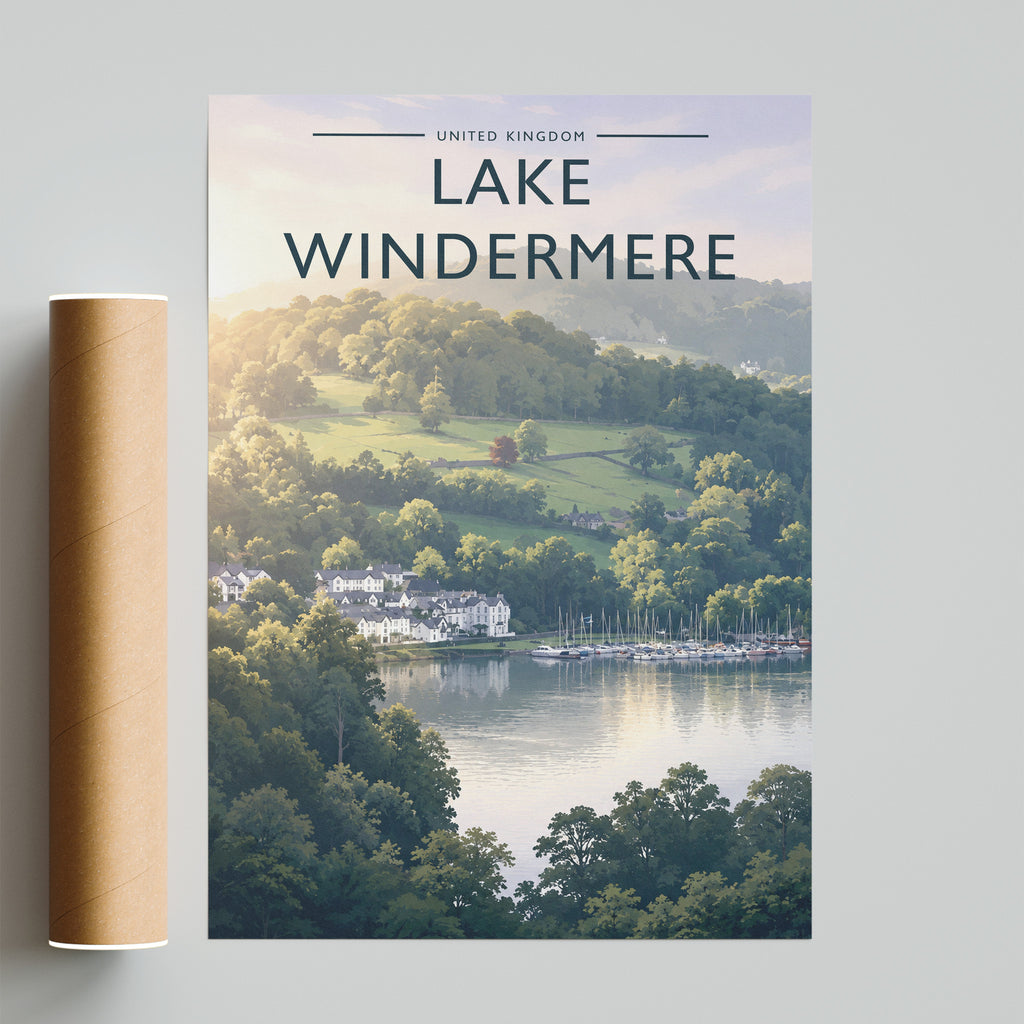 Lake Windermere #2 Travel Poster - fine art print with shipping tube
