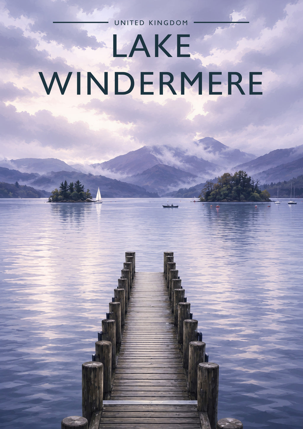 Lake Windermere #3 Travel Poster - A4 travel poster print
