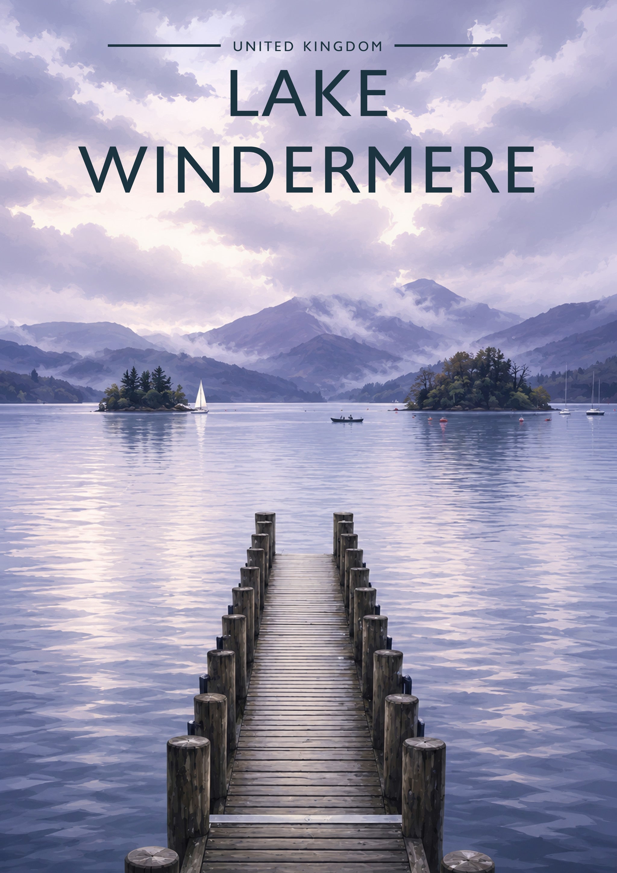 Lake Windermere #3 Travel Poster - A4 travel poster print