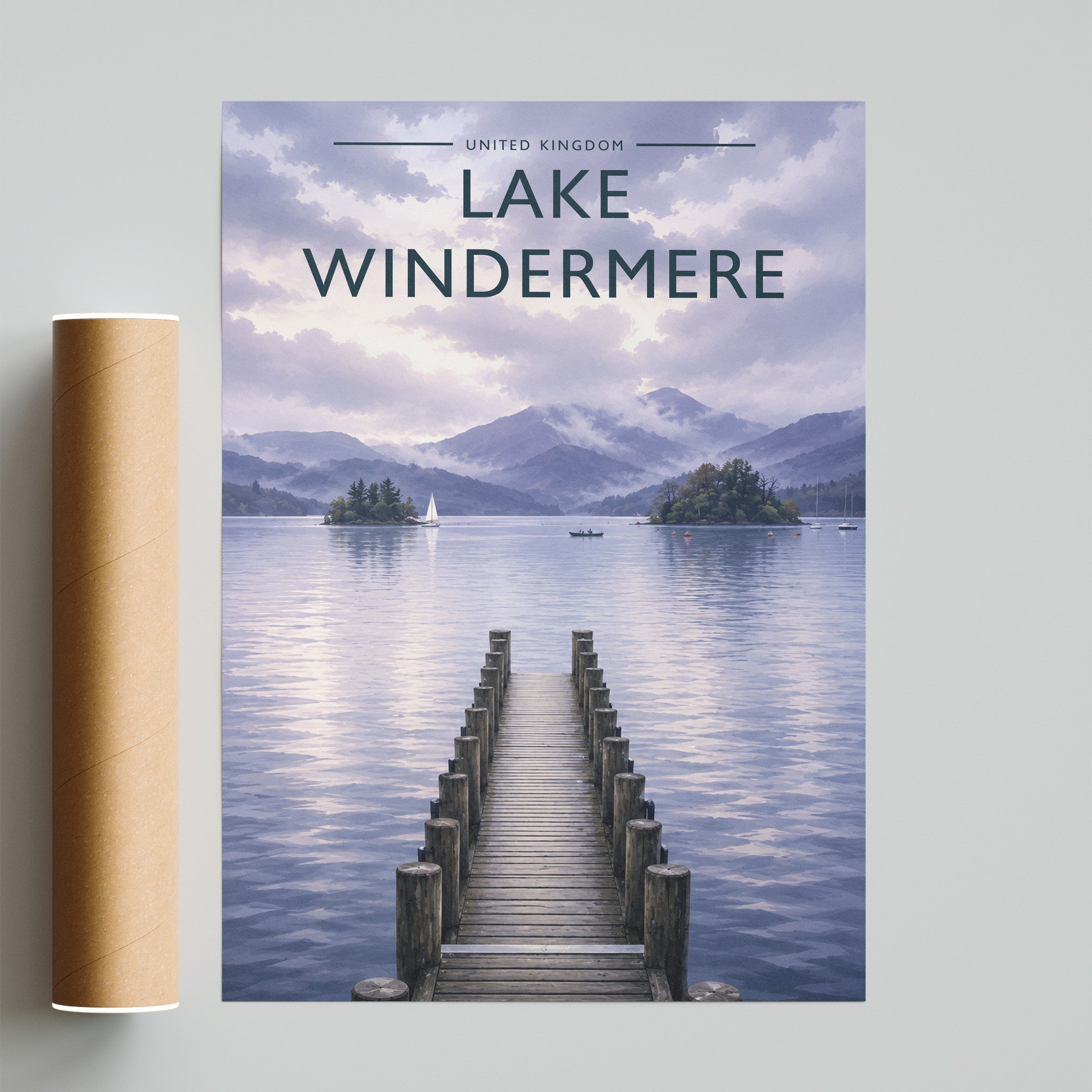 Lake Windermere #3 Travel Poster - fine art print with shipping tube