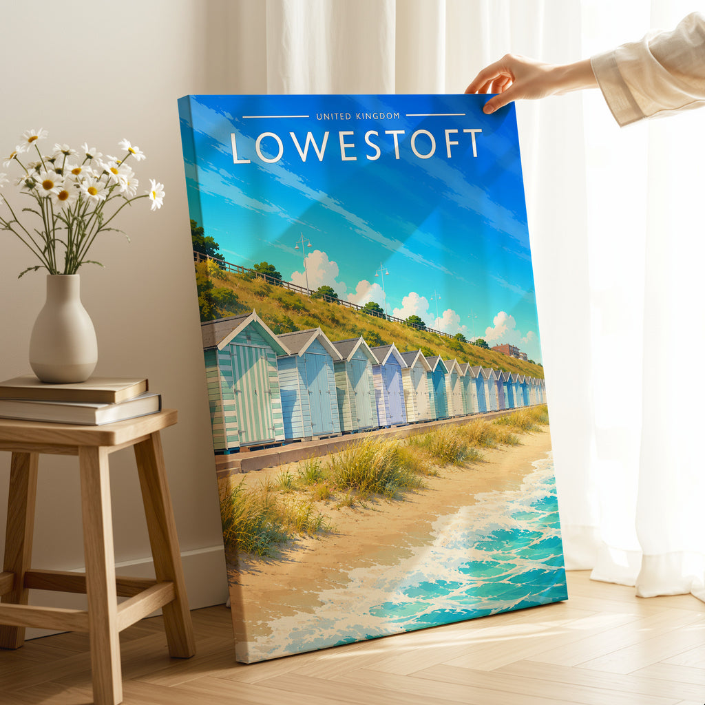 Lowestoft Travel Poster as a gallery-wrapped canvas
