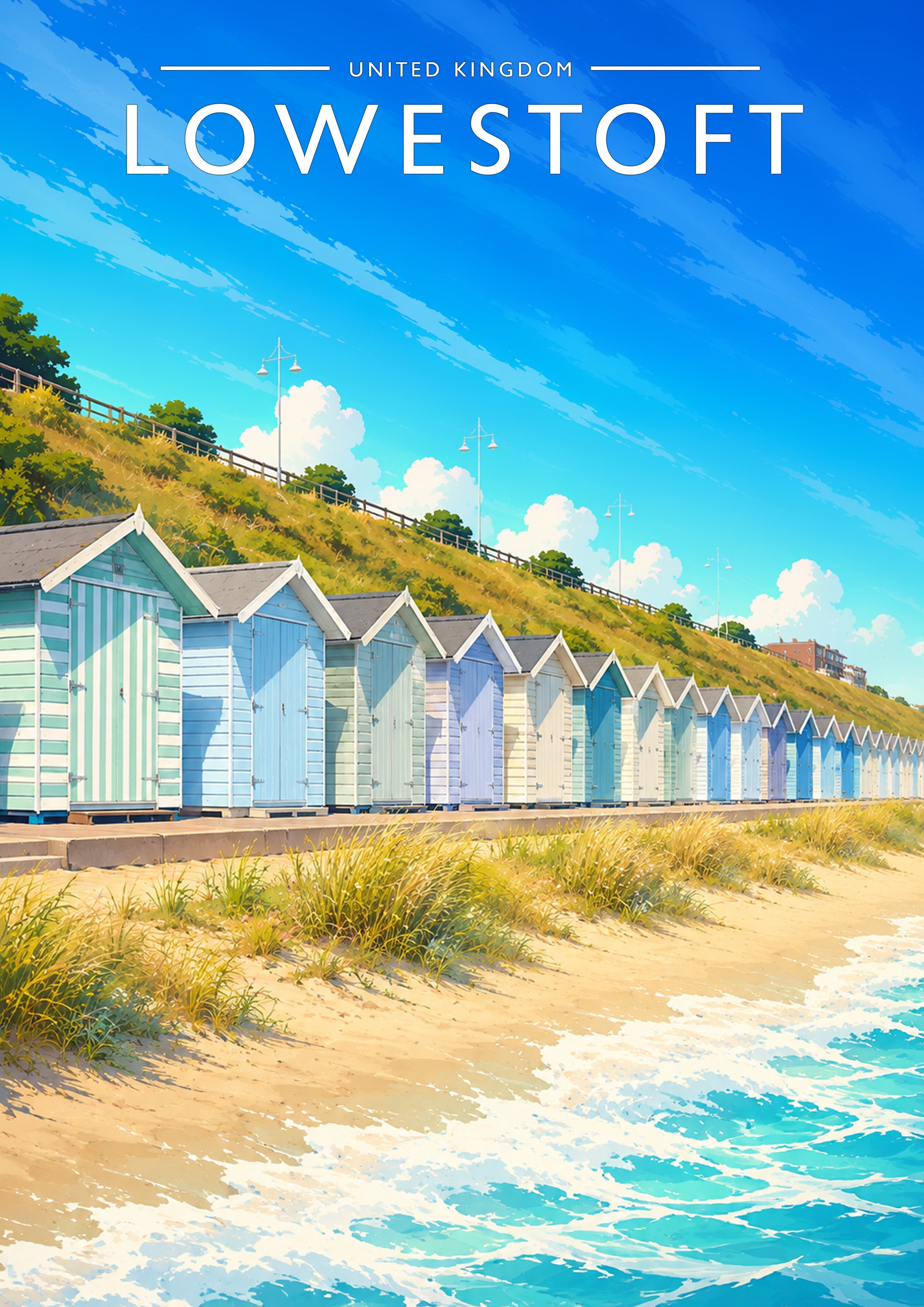 Lowestoft Travel Poster - A4 travel poster print