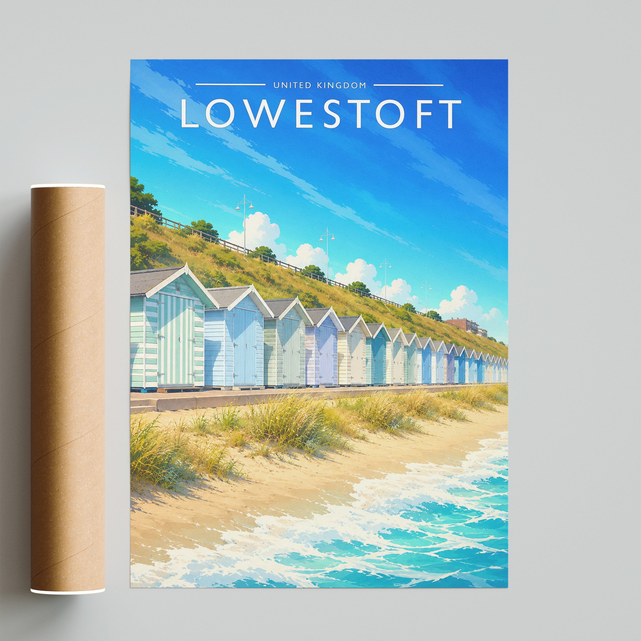 Lowestoft Travel Poster - fine art print with shipping tube