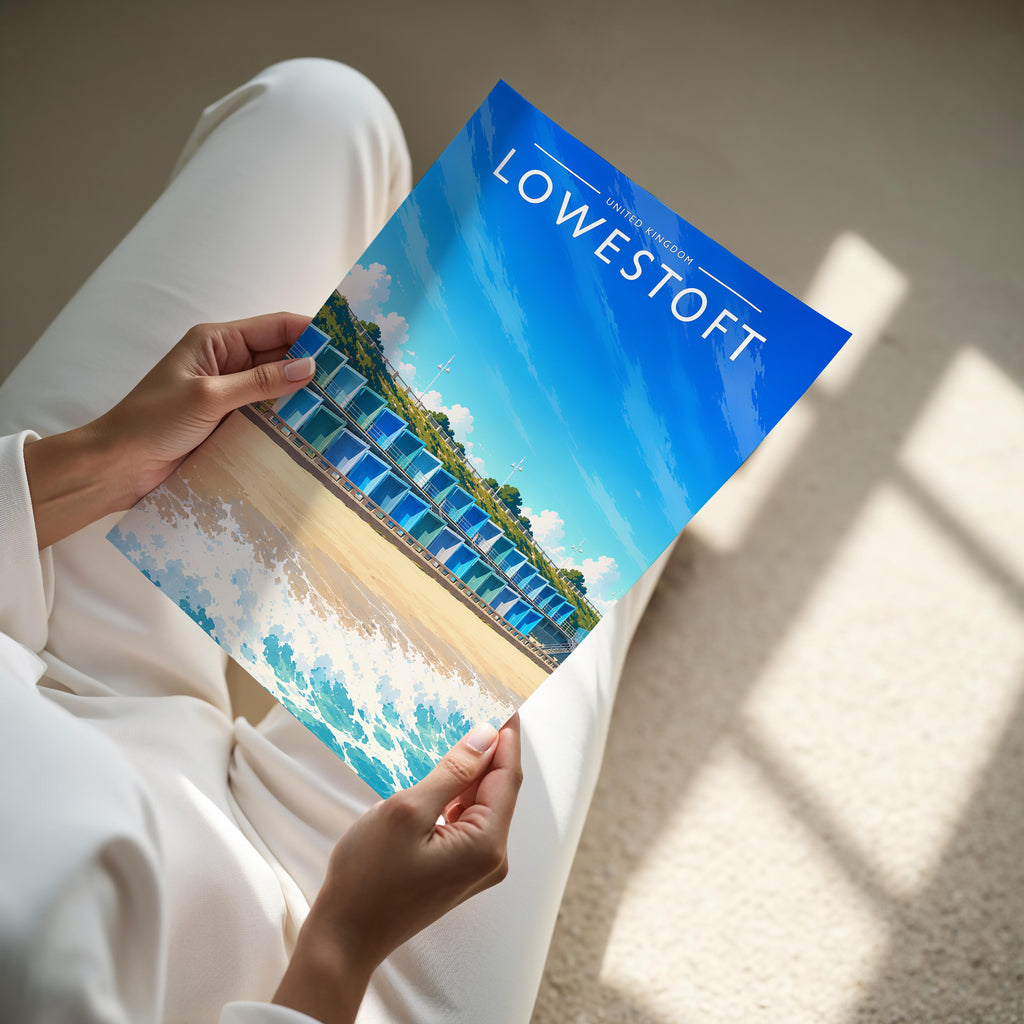 Lowestoft #2 Travel Poster - A4 print held in hand