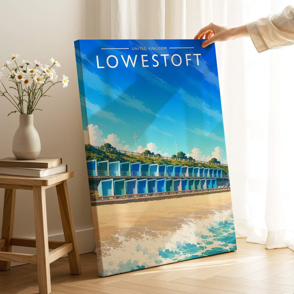 Lowestoft #2 Travel Poster as a gallery-wrapped canvas