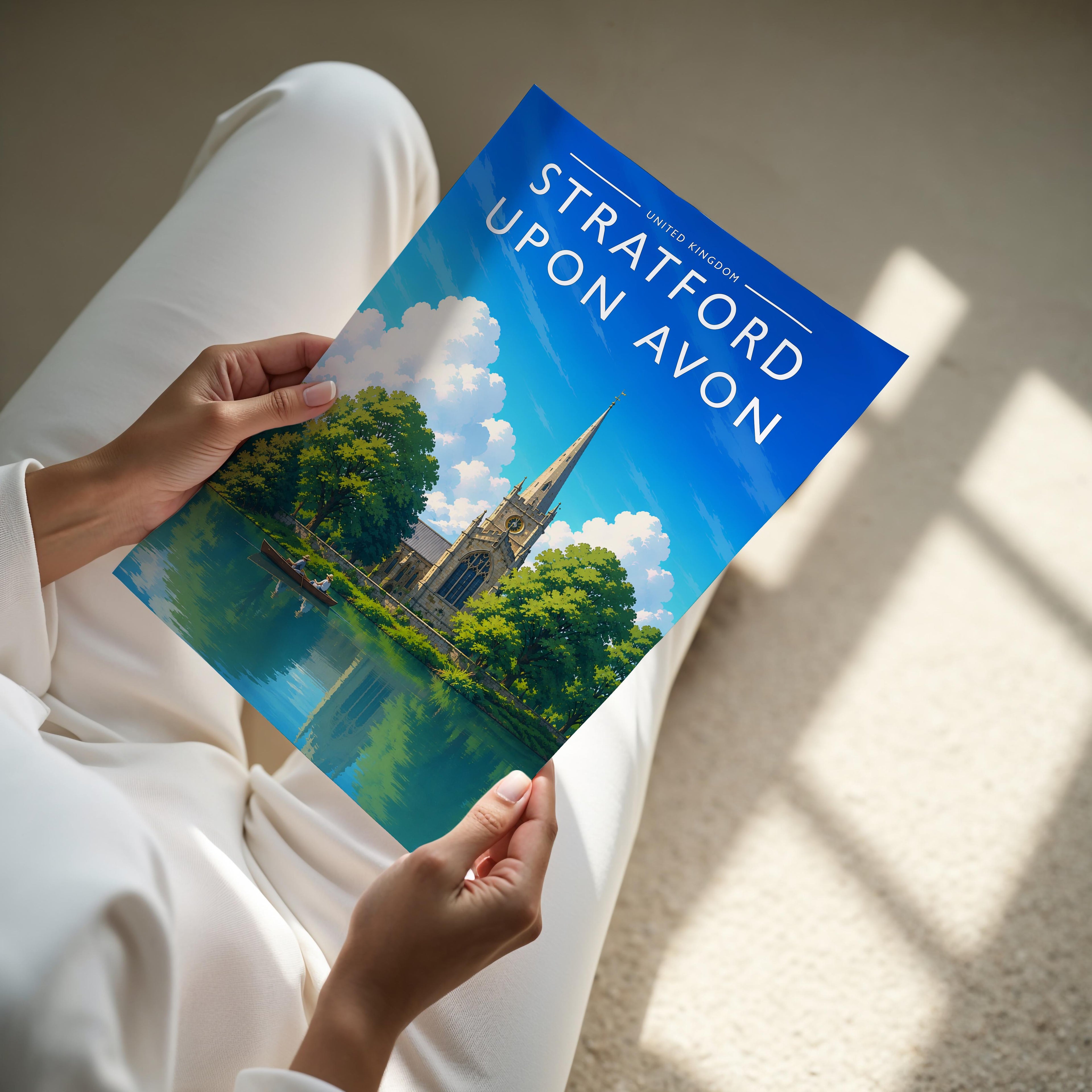 Stratford-upon-Avon #2 Travel Poster - A4 print held in hand