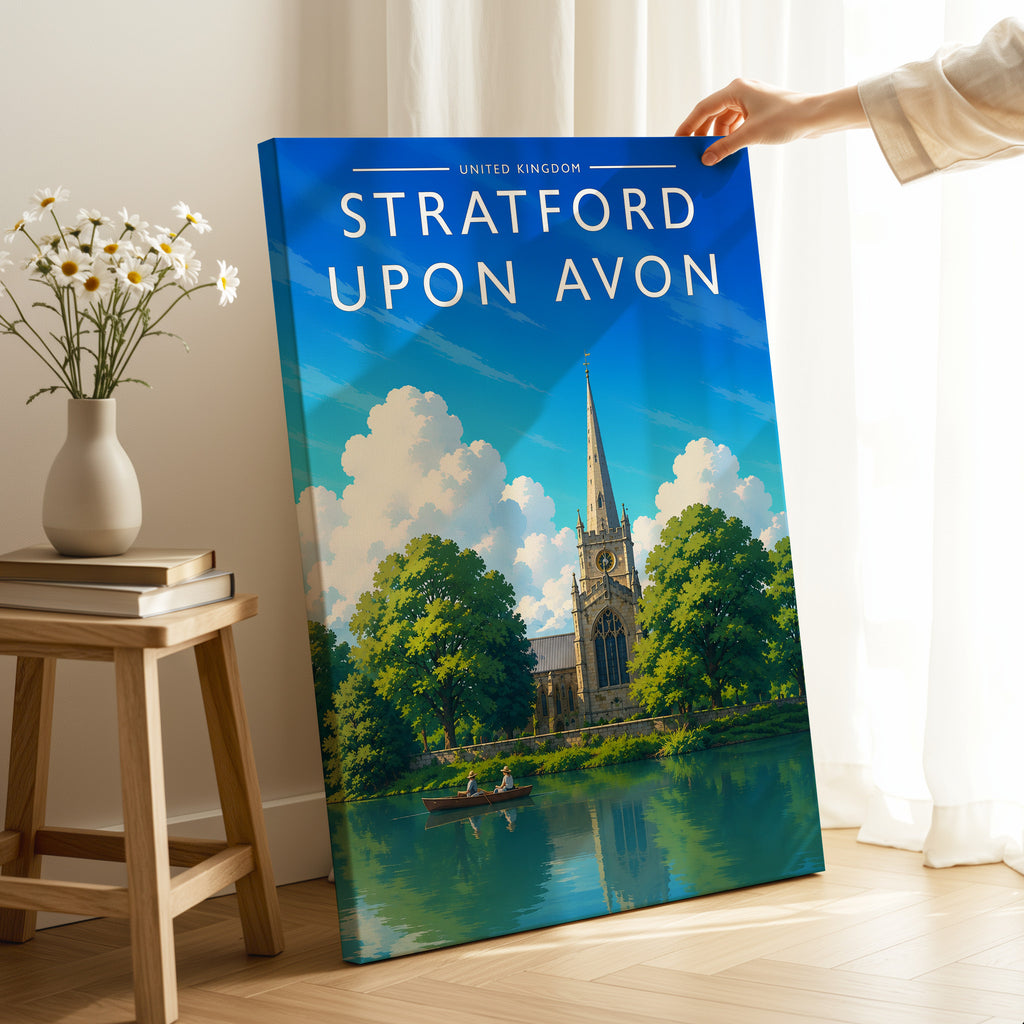 Stratford-upon-Avon #2 Travel Poster as a gallery-wrapped canvas