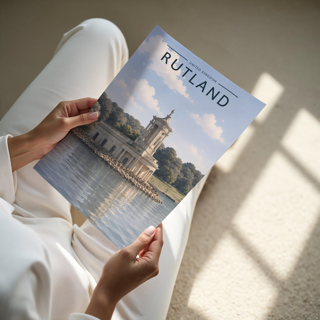 Rutland #3 Travel Poster - A4 print held in hand