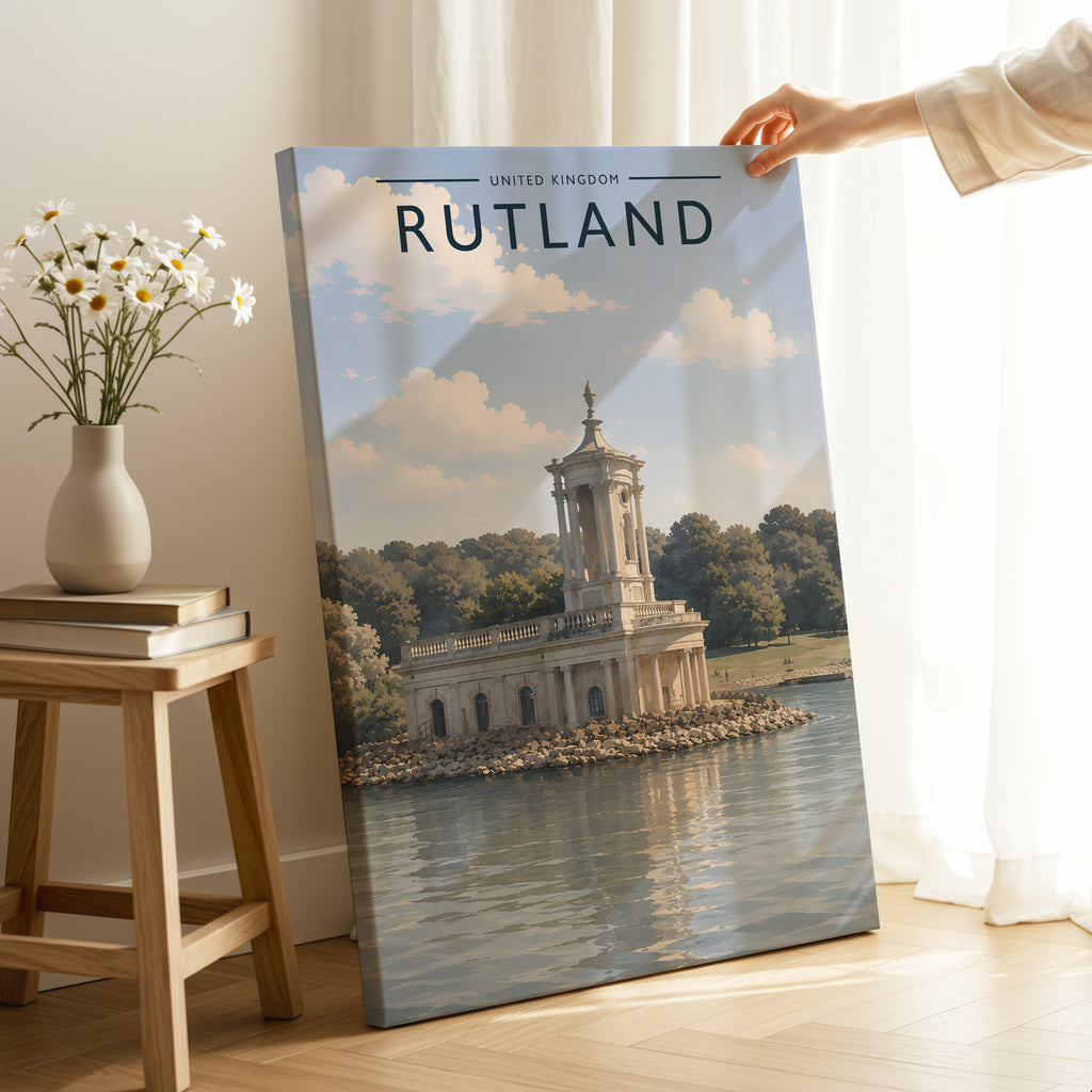 Rutland #3 Travel Poster as a gallery-wrapped canvas