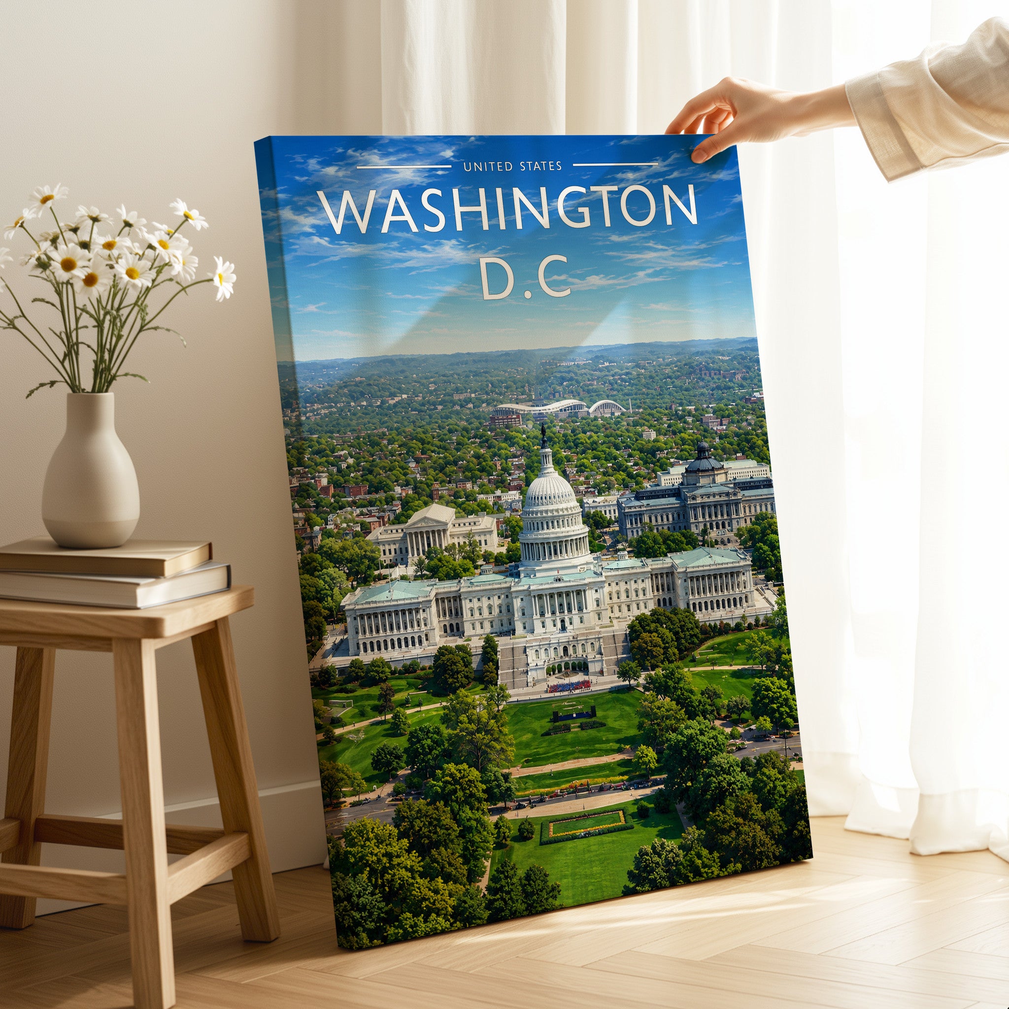 Washington D.C. Travel Poster as a gallery-wrapped canvas