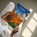 Siena Travel Poster - A4 print held in hand