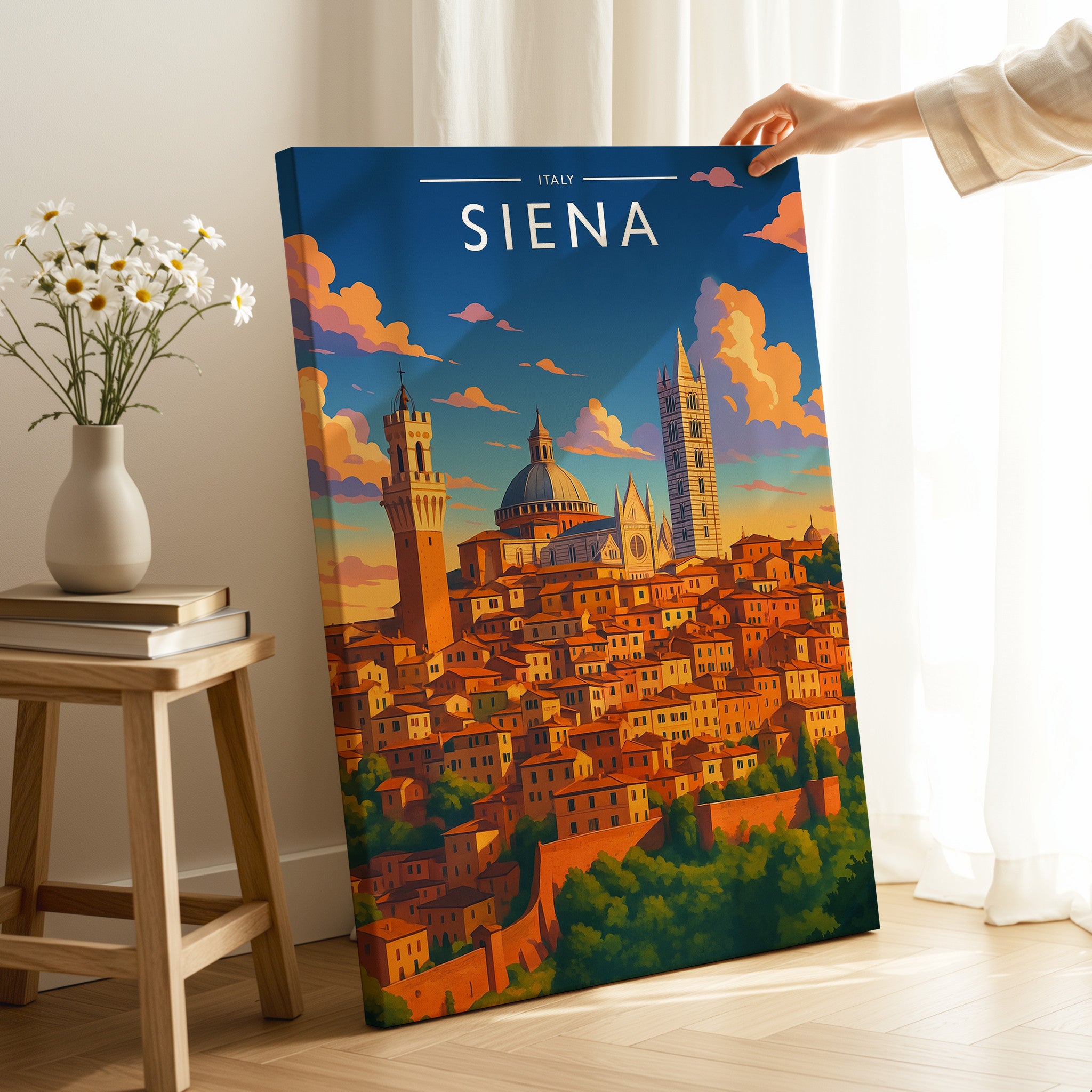 Siena Travel Poster as a gallery-wrapped canvas