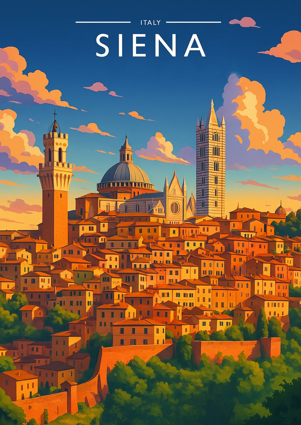 Siena Travel Poster - A4 travel poster print
