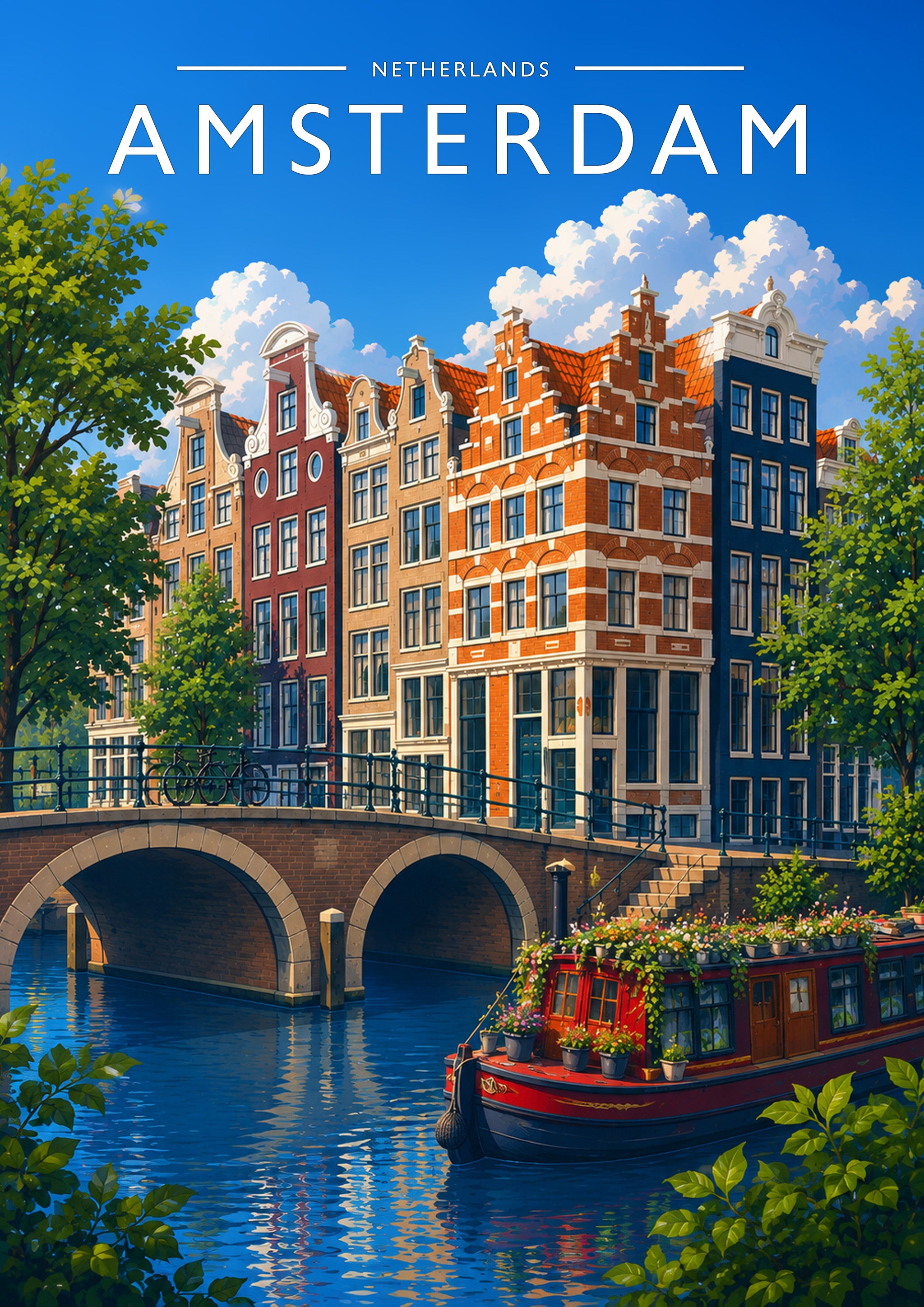 Amsterdam #4 Travel Poster - A4 travel poster print