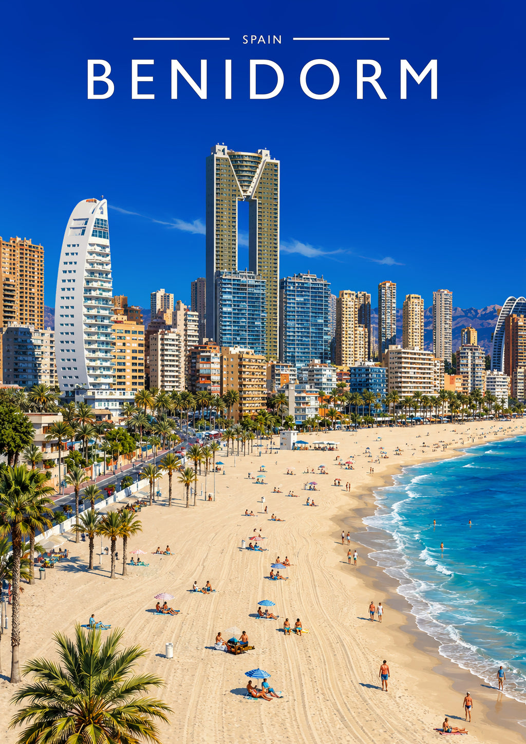 Benidorm #3 Travel Poster - A4 travel poster print