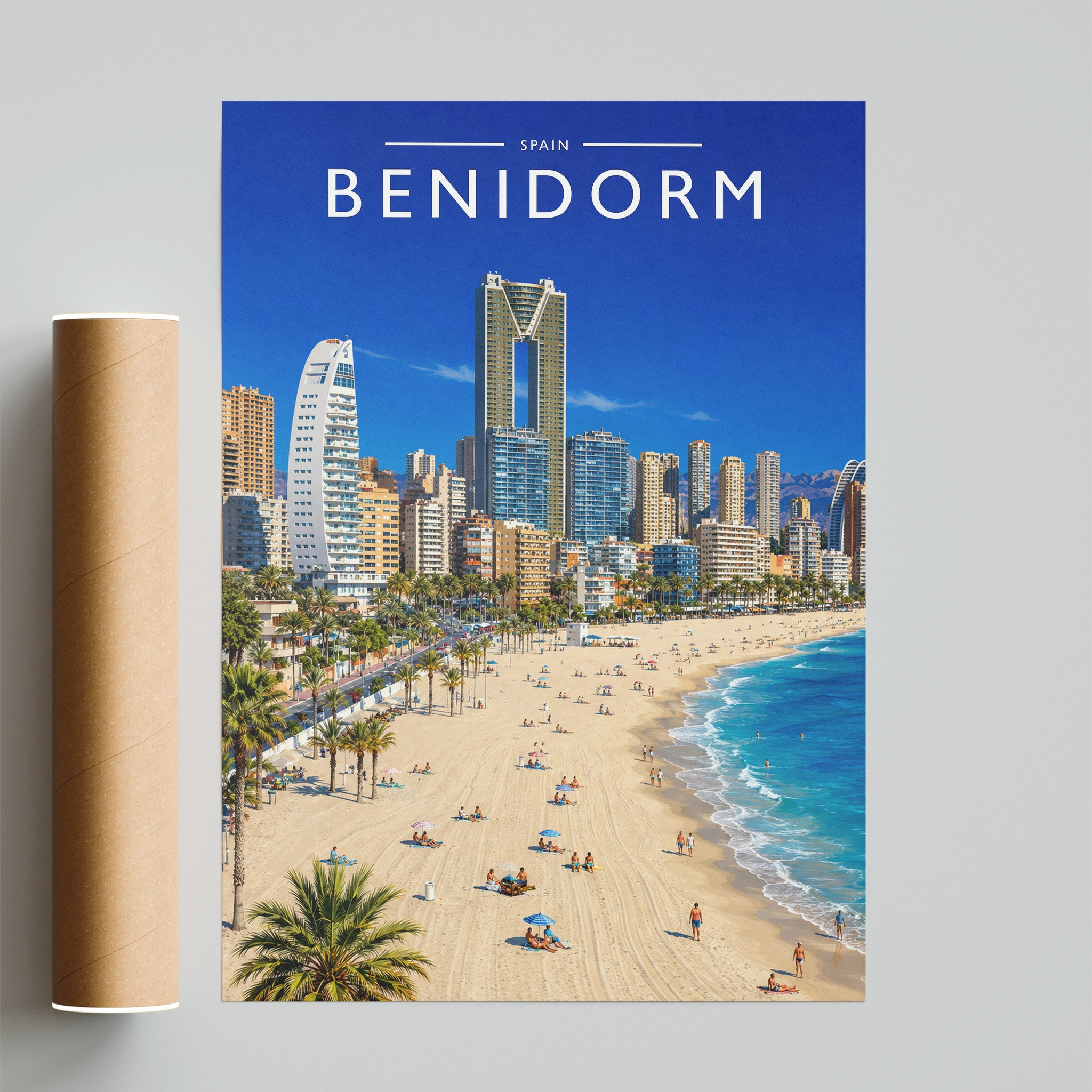 Benidorm #3 Travel Poster - fine art print with shipping tube