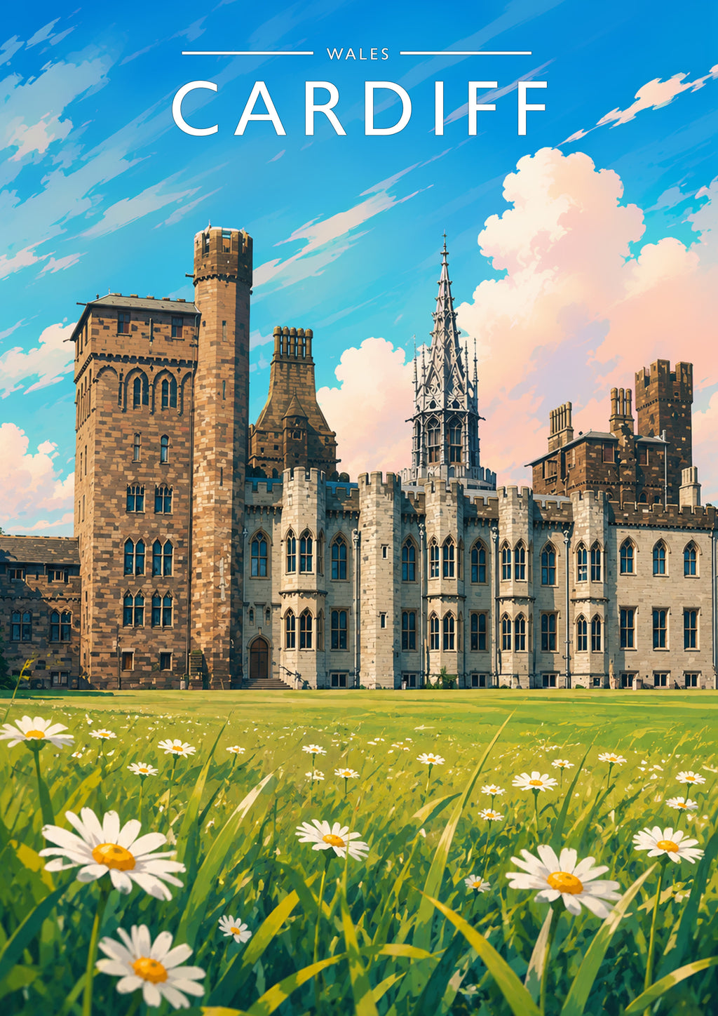 Cardiff #3 Travel Poster - A4 travel poster print