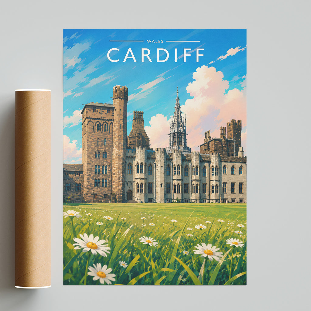 Cardiff #3 Travel Poster - fine art print with shipping tube
