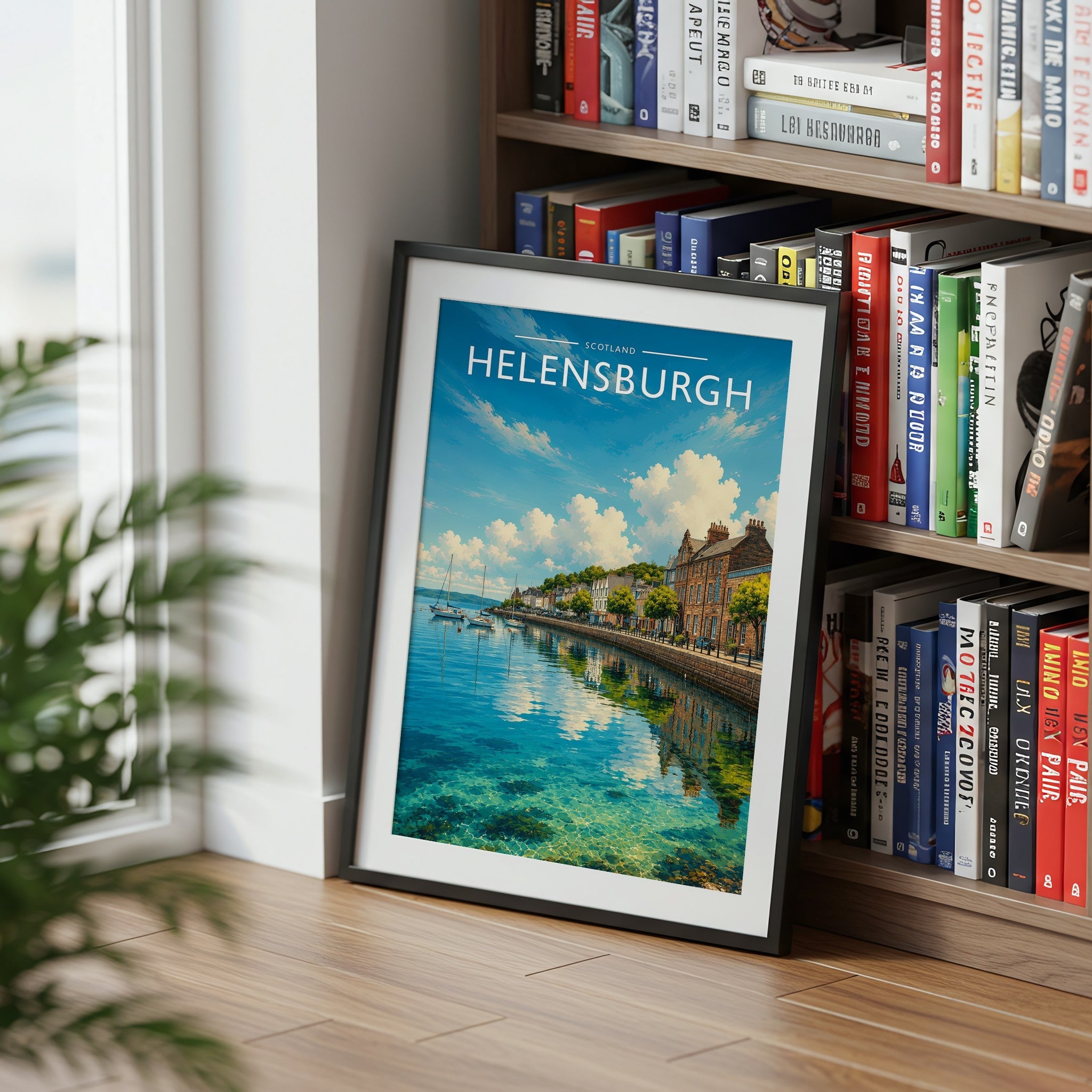 Helensburgh Travel Poster mounted in a black frame