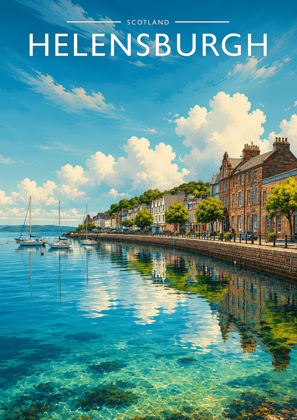 Helensburgh Travel Poster - A4 travel poster print