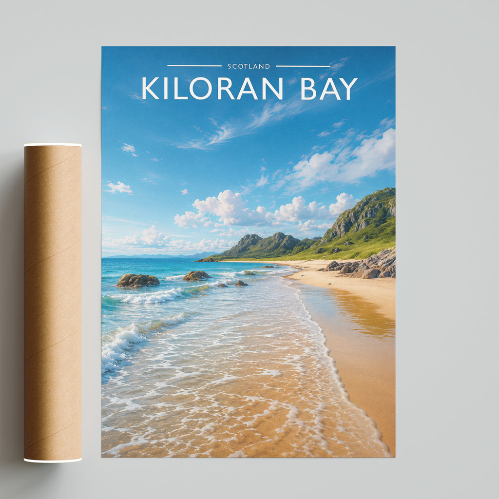 Kiloran Bay Travel Poster - fine art print with shipping tube
