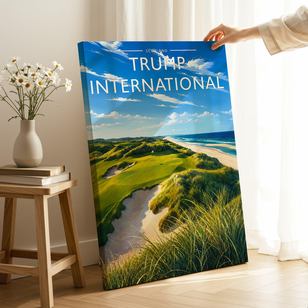 Trump International Travel Poster as a gallery-wrapped canvas