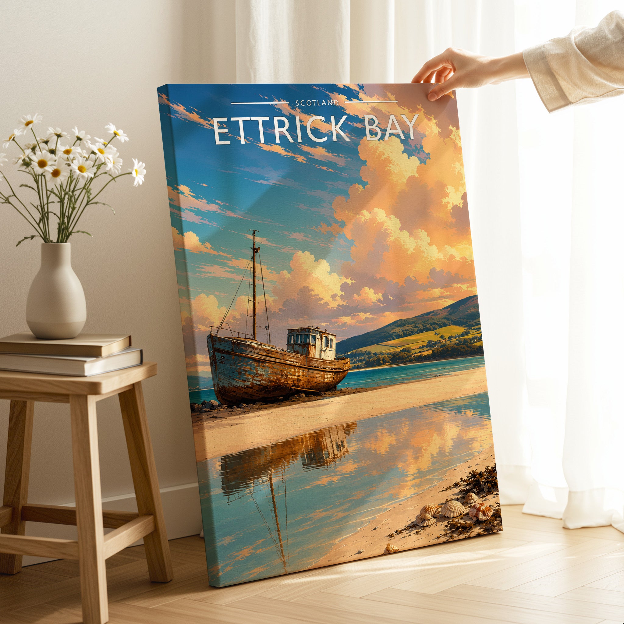 Ettrick Bay Travel Poster as a gallery-wrapped canvas
