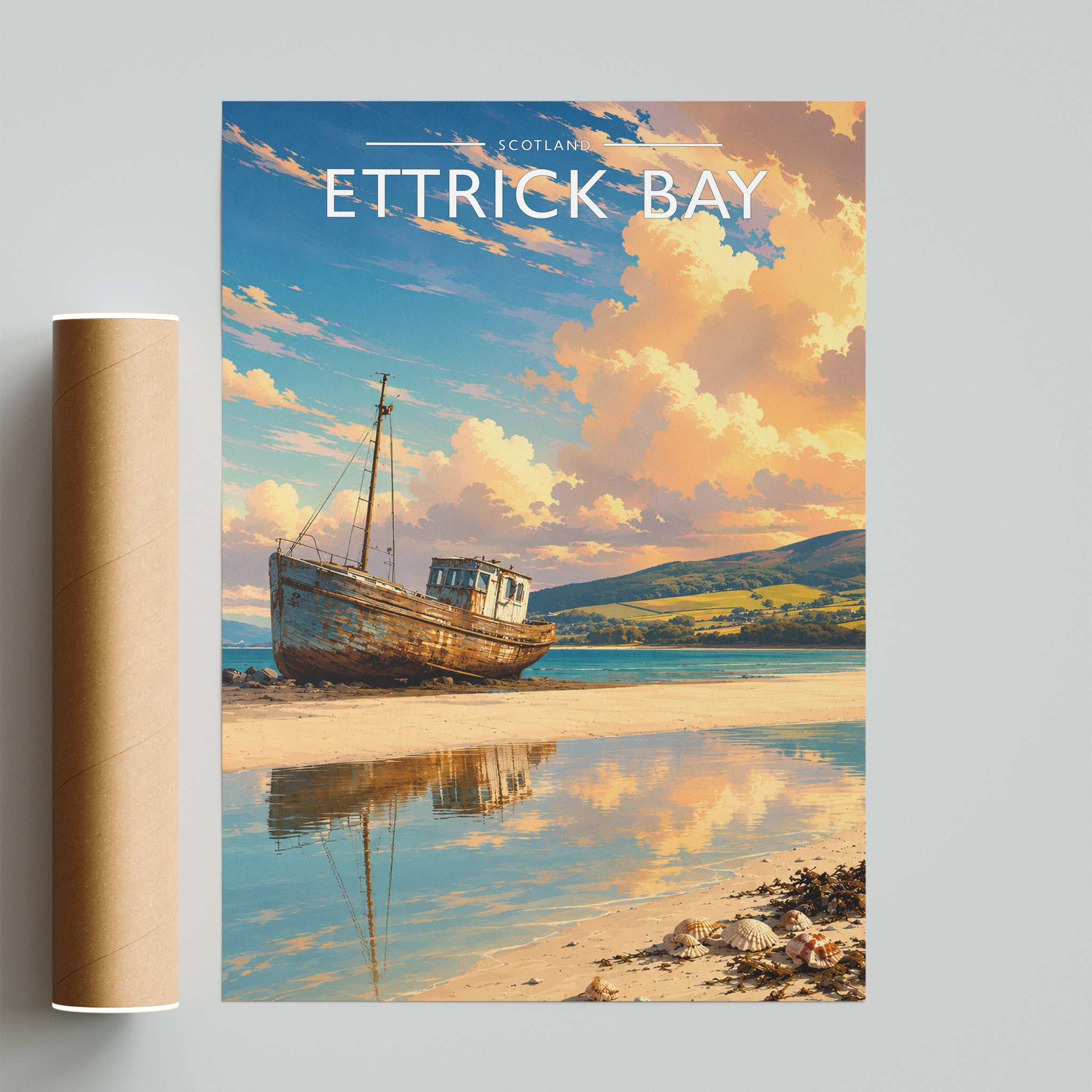 Ettrick Bay Travel Poster - fine art print with shipping tube