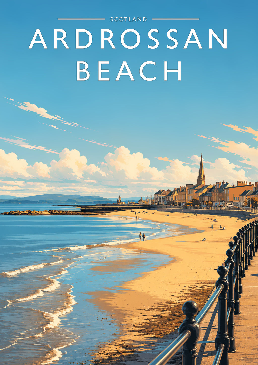 Ardrossan Beach Travel Poster - A4 travel poster print